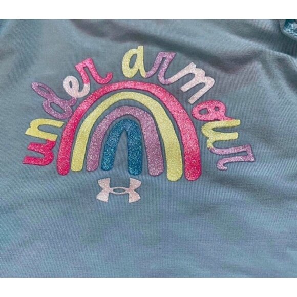 NWT Under Armour Glitter Rainbow Sweats & One-piece Set Baby Girls Size 6/9M - Picture 3 of 4